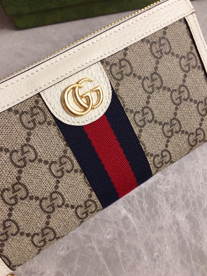 Gucci Womens Mens Bags Wallets Luxury Brand  Gucci GG Supreme Ophidia Continental Wallet with Original Box 523153 96IWG 9794