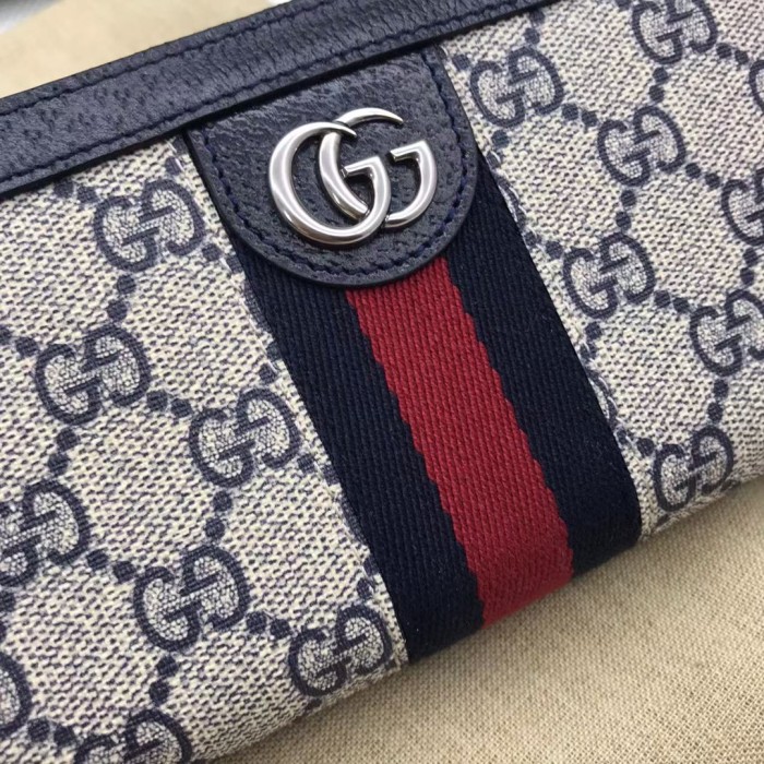 Gucci Womens Mens Bags Wallets Luxury Brand  Gucci GG Supreme Ophidia GG zip around wallet with Original Box 523154 96IWG 8745