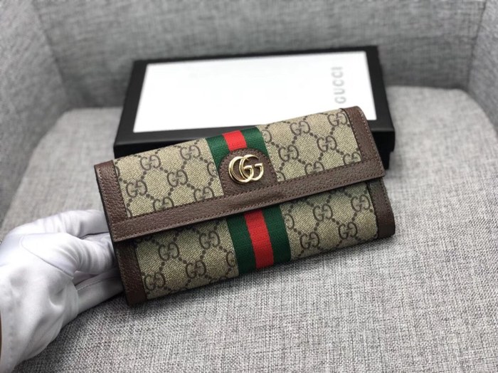 Gucci Womens Mens Bags Wallets Luxury Brand  Gucci GG Supreme Ophidia Continental Wallet with Original Box 523153 96IWG 8745