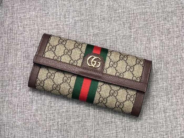 Gucci Womens Mens Bags Wallets Luxury Brand  Gucci GG Supreme Ophidia Continental Wallet with Original Box 523153 96IWG 8745