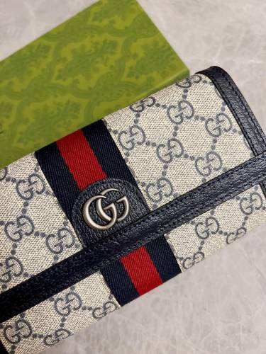 Gucci Womens Mens Bags Wallets Luxury Brand  Gucci GG Supreme Ophidia Continental Wallet with Original Box 523153 96IWG 9794