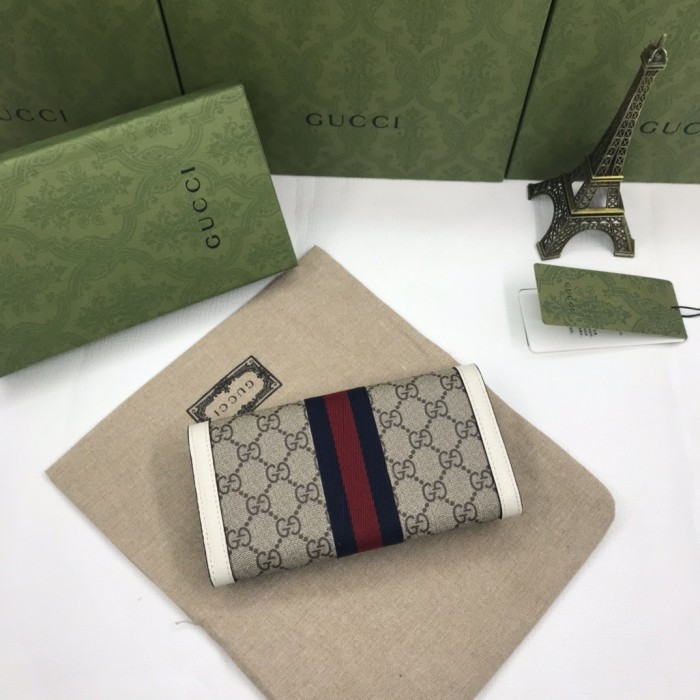 Gucci Womens Mens Bags Wallets Luxury Brand  Gucci GG Supreme Ophidia Continental Wallet with Original Box 523153 96IWG 9794