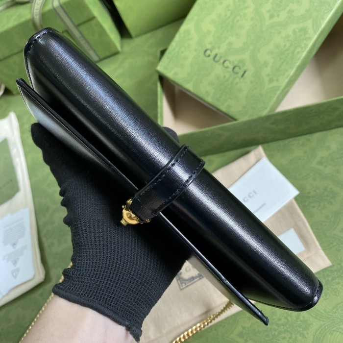 Gucci Womens Mens Bags Wallets Luxury Brand Gucci Jackie 1961 chain wallet with Original Box 652681 14J0G 1000