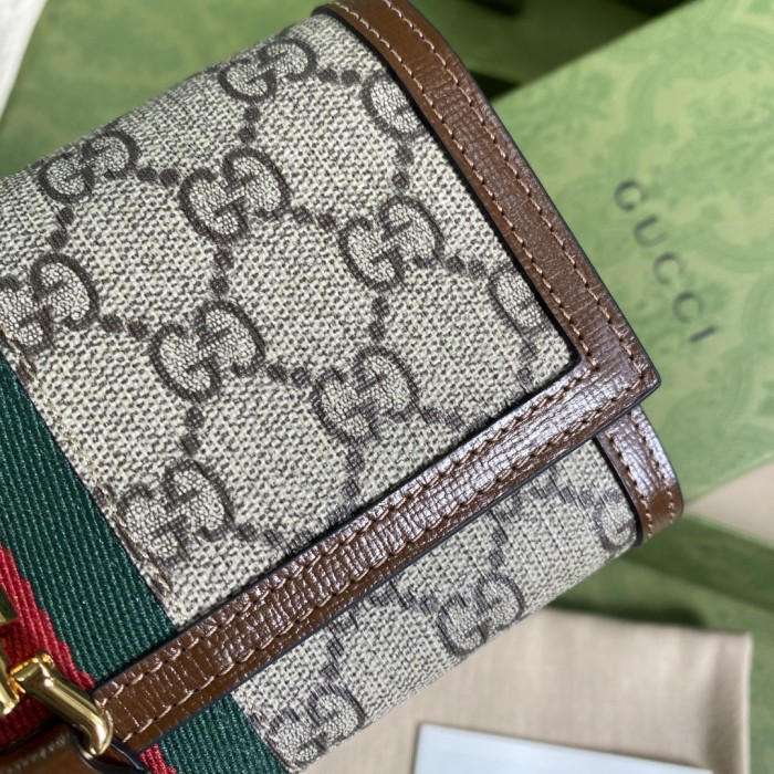 Gucci Womens Mens Bags Wallets Luxury Brand Gucci Jackie 1961 chain wallet with Original Box 652681 HUHHG 8565