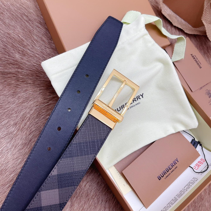 Burberry Mens Belt Luxury Brand Design Fashion Type with Original Box Reversible London Check and Leather Belt