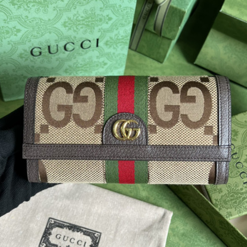 Gucci Womens Mens Bags Wallets Luxury Brand  Gucci GG Supreme Ophidia Continental Wallet with Original Box 523153 96IWG 9794