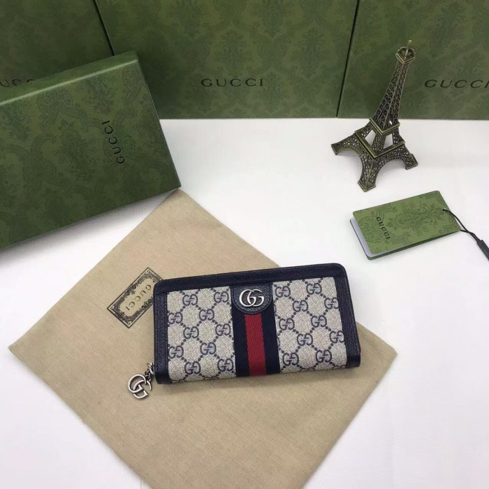 Gucci Womens Mens Bags Wallets Luxury Brand  Gucci GG Supreme Ophidia GG zip around wallet with Original Box 523154 96IWG 8745