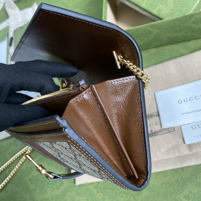 Gucci Womens Mens Bags Wallets Luxury Brand Gucci Jackie 1961 chain wallet with Original Box 652681 HUHHG 8565