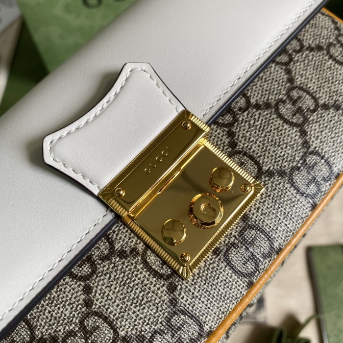 Gucci Womens Mens Bags Wallets Luxury Brand Gucci Padlock card case wallet in leather and GG Supreme with Original Box 658226 KLQIG 9763