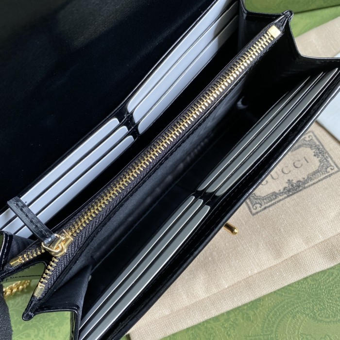 Gucci Womens Mens Bags Wallets Luxury Brand Gucci Jackie 1961 chain wallet with Original Box 652681 14J0G 1000