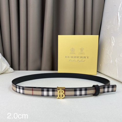 Burberry Womens Belt Luxury Brand Design Fashion Type with Original Box Reversible Vintage Check and Leather Belt
