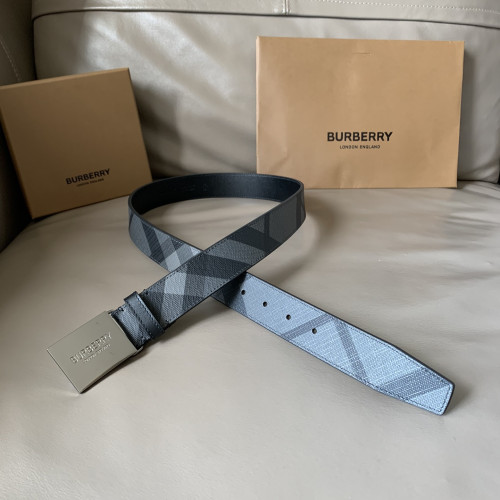 Burberry Mens Belt Luxury Brand Design Fashion Type with Original Box Reversible Plaque Buckle London Check and Leather Belt