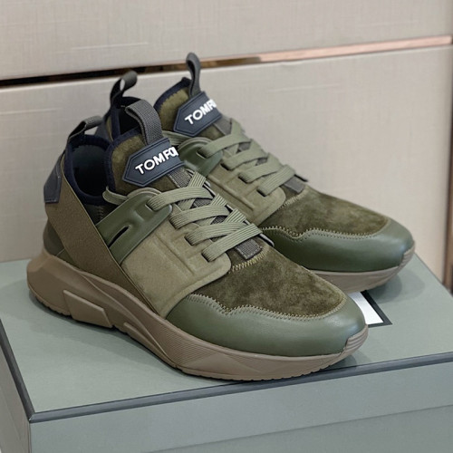 Tom Ford Mens Shoes Fashion Sneakers Luxury Brand Casual Shoes  SUEDE AND NEOPRENE JAGO SNEAKER with Original Box