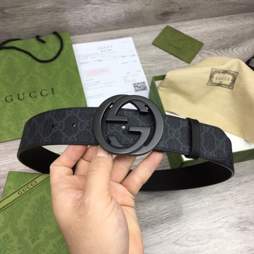 Gucci Mens Belt Luxury Brand Design Fashion Type with Original Box GG Supreme belt with G buckle