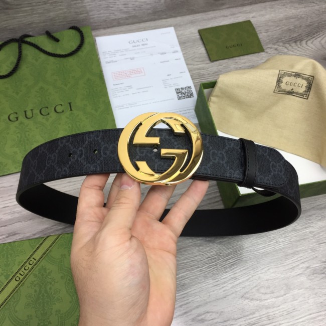 Gucci Mens Belt Luxury Brand Design Fashion Type with Original Box GG Supreme belt with G buckle