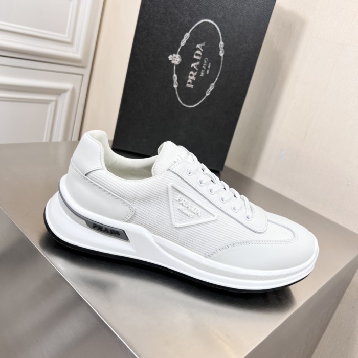 Prada Mens Shoes Casual Luxury Brand Breathable Sneakers with Original Box