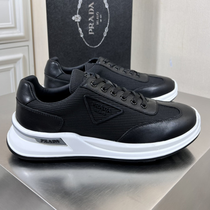 Prada Mens Shoes Casual Luxury Brand Breathable Sneakers with Original Box