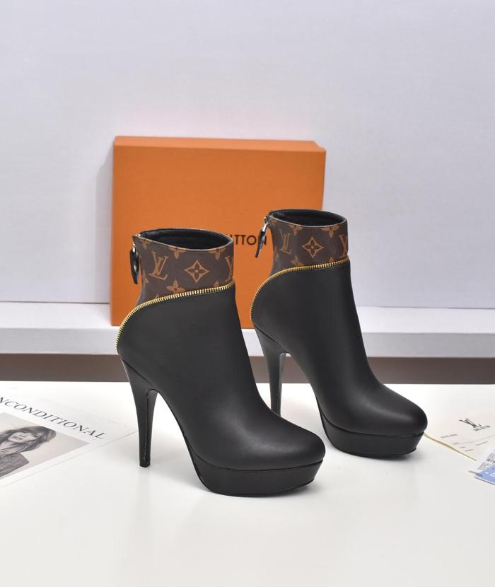 Louis Vuitton Women Shoes Boots Luxury Brand AFTERGLOW PLATFORM ANKLE BOOT 1AAC2M with Original Box