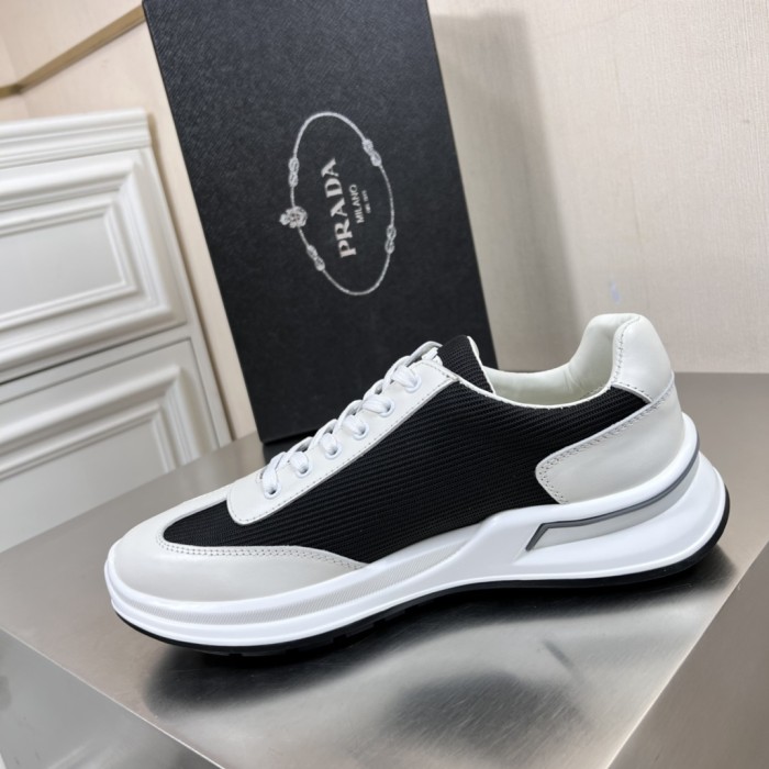 Prada Mens Shoes Casual Luxury Brand Breathable Sneakers with Original Box