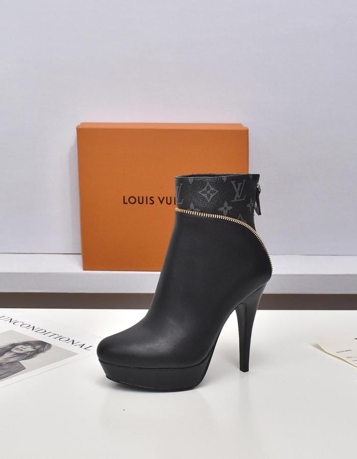 Louis Vuitton Women Shoes Boots Luxury Brand AFTERGLOW PLATFORM ANKLE BOOT 1AAC2M with Original Box