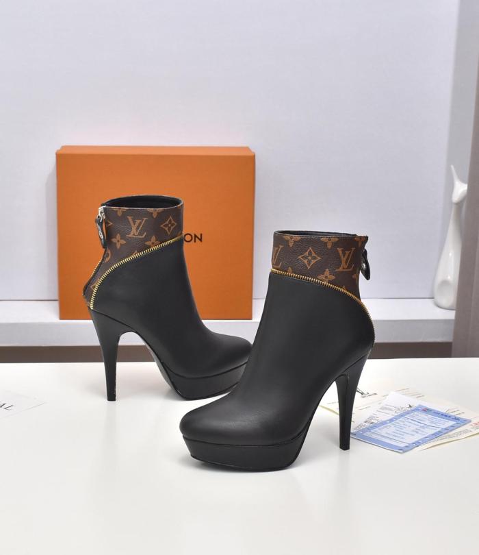 Louis Vuitton Women Shoes Boots Luxury Brand AFTERGLOW PLATFORM ANKLE BOOT 1AAC2M with Original Box