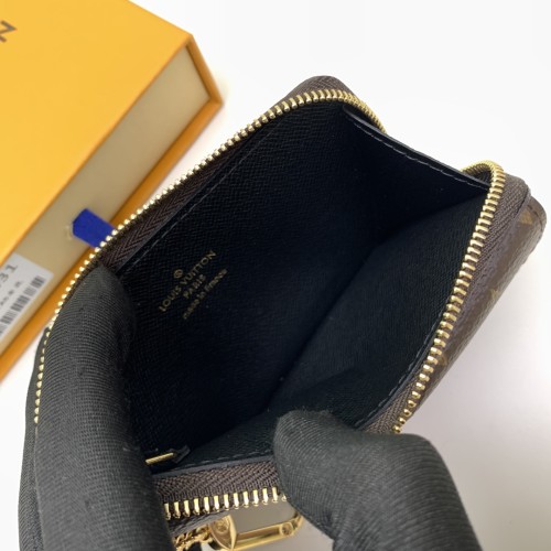 Louis Vuitton Womens Bags Wallets Coin Purse Luxury Brand CARD HOLDER RECTO VERSO Black Monogram coated canvas with Original Box M69431