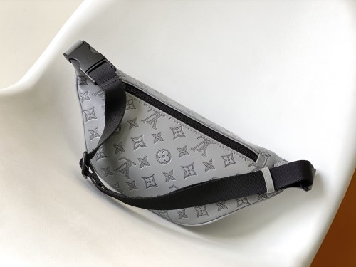 Louis Vuitton Mens Shoulder Bags Luxury Brand Fashion Type DISCOVERY BUMBAG M46108 with Original Box Anthracite gray Monogram Shadow calf leather