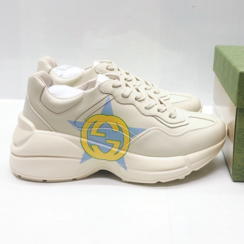Gucci Womens Shoes Sneakers Luxury Brand Women's GG Rhyton sneaker GG Supreme canvas with Original Box 704796 KGD00 1000