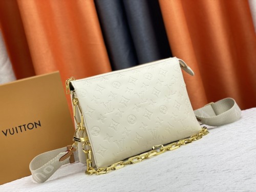 Louis Vuitton Womens Bags Messenger Shoulder Bags Luxury Brand COUSSIN PM M59277 with Original Box Monogram embossed lambskin