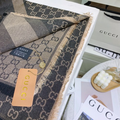 Gucci Scarves Men Womens Fashion Scarf Luxury Brand GG jacquard pattern scarf with Original Box 676610 4G200 1061