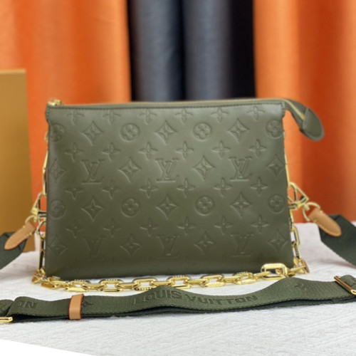 Louis Vuitton Womens Bags Messenger Shoulder Bags Luxury Brand COUSSIN PM M59277 with Original Box Monogram embossed lambskin