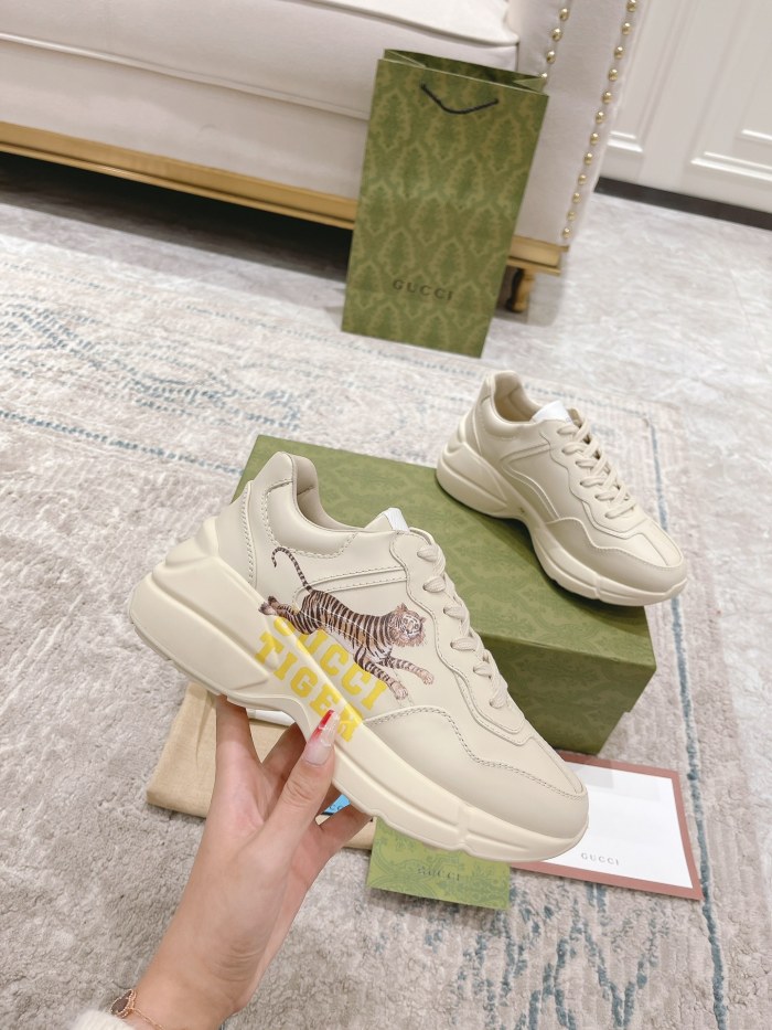 Gucci Mens Shoes Sneakers Luxury Brand Men's GG Rhyton sneaker with Original Box 703810 DRW00 9522