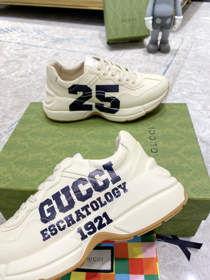 Gucci Mens Shoes Sneakers Luxury Brand Men's GG Rhyton sneaker with Original Box 663339 2SH00 9522