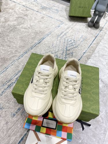 Gucci Womens Shoes Sneakers Luxury Brand Women's GG Rhyton sneaker GG Supreme canvas with Original Box 663340 2SH00 9522