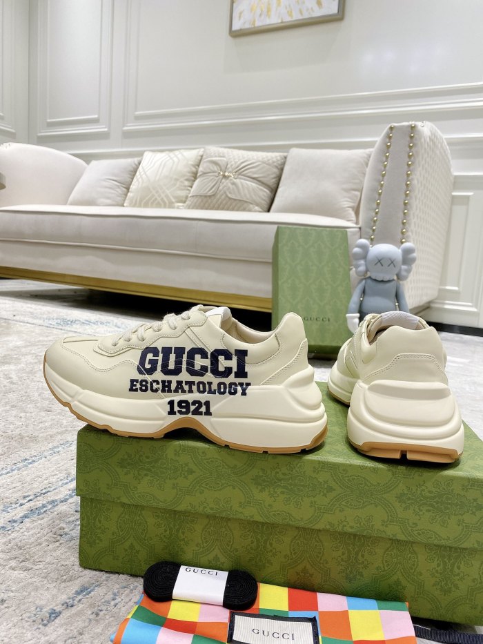 Gucci Mens Shoes Sneakers Luxury Brand Men's GG Rhyton sneaker with Original Box 663339 2SH00 9522