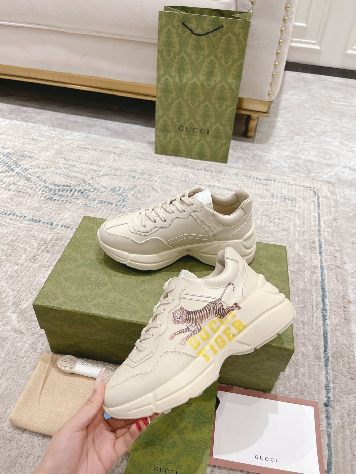 Gucci Mens Shoes Sneakers Luxury Brand Men's GG Rhyton sneaker with Original Box 703810 DRW00 9522