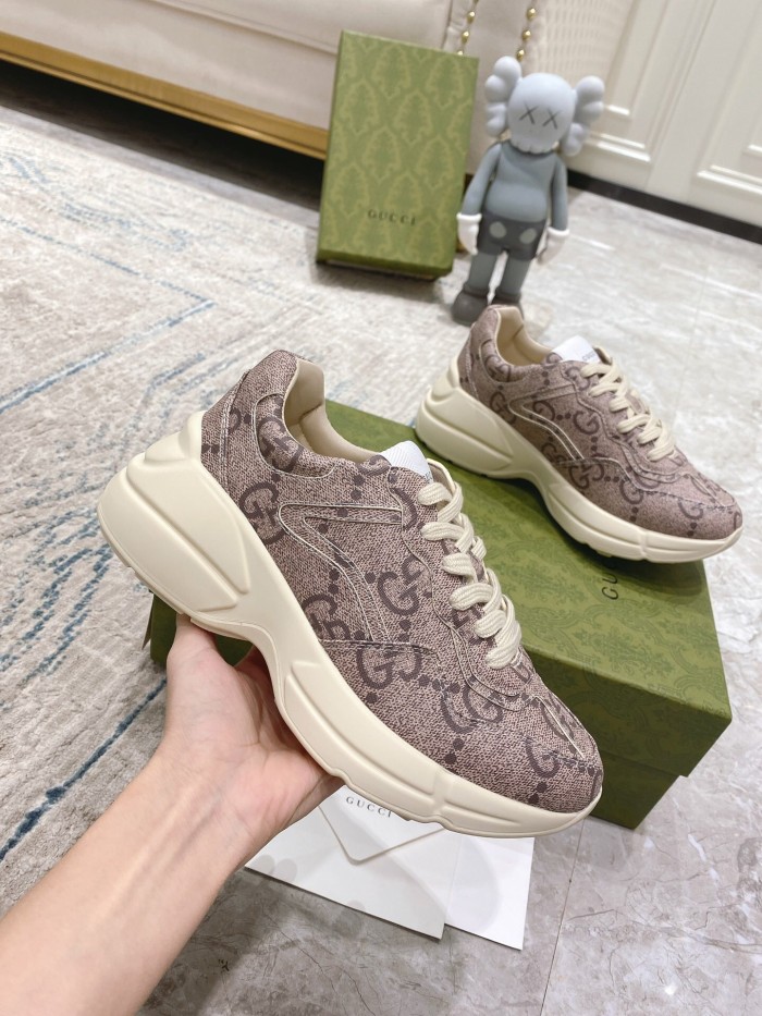 Gucci Mens Shoes Sneakers Luxury Brand Men's GG Rhyton sneaker with Original Box 680870 UMO00 9742