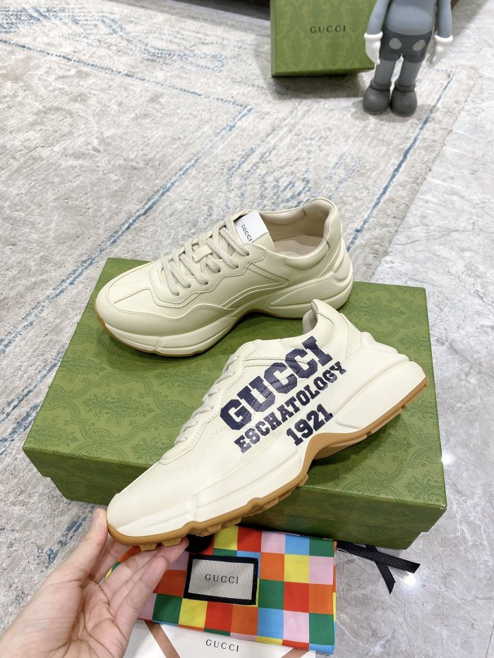 Gucci Mens Shoes Sneakers Luxury Brand Men's GG Rhyton sneaker with Original Box 663339 2SH00 9522