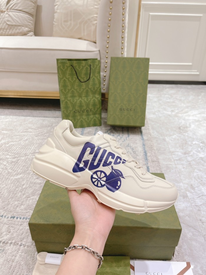 Gucci Mens Shoes Sneakers Luxury Brand Men's GG Rhyton sneaker with Original Box 684899 DRW00 9522