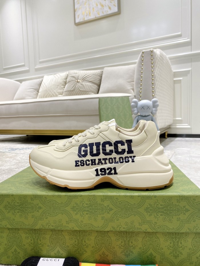 Gucci Mens Shoes Sneakers Luxury Brand Men's GG Rhyton sneaker with Original Box 663339 2SH00 9522