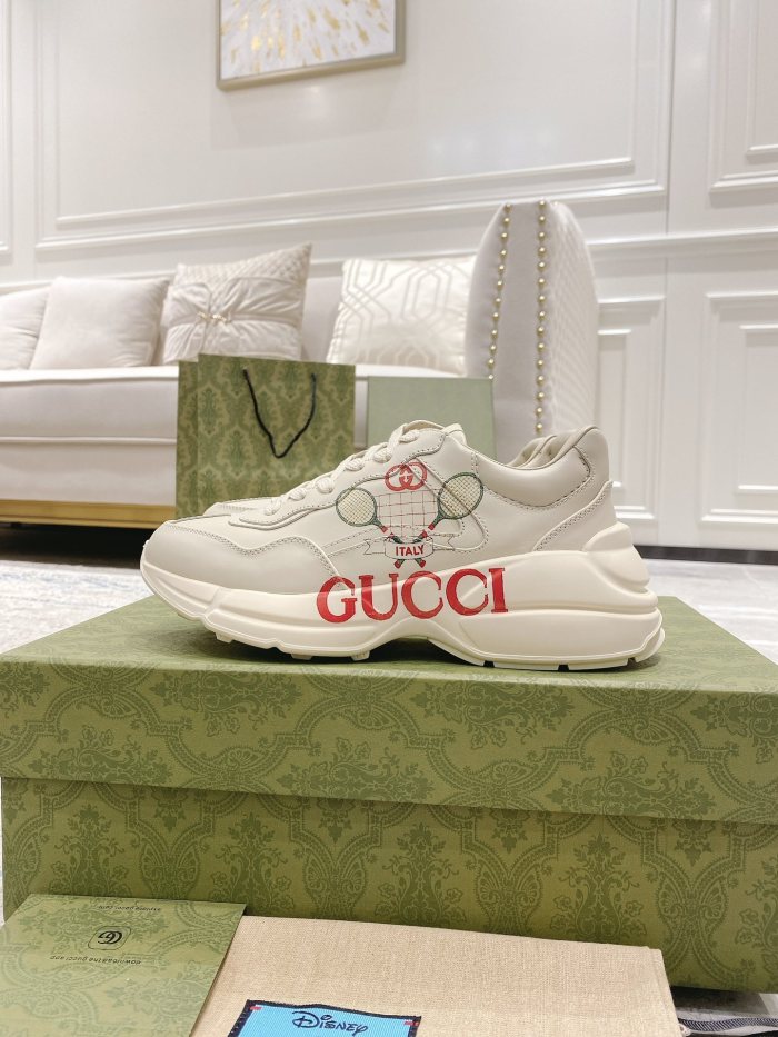 Gucci Mens Shoes Sneakers Luxury Brand Men's GG Rhyton sneaker with Original Box 703810 DRW00 9522