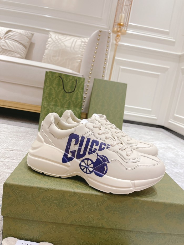 Gucci Mens Shoes Sneakers Luxury Brand Men's GG Rhyton sneaker with Original Box 684899 DRW00 9522