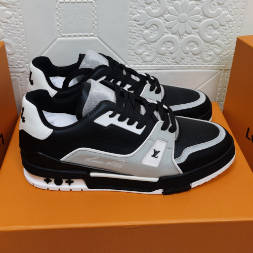 Louis Vuitton Mens Shoes Fashion Sneakers Design Luxury Brand LV TRAINER SNEAKER Mix of materials with Original Box 1A9JI9