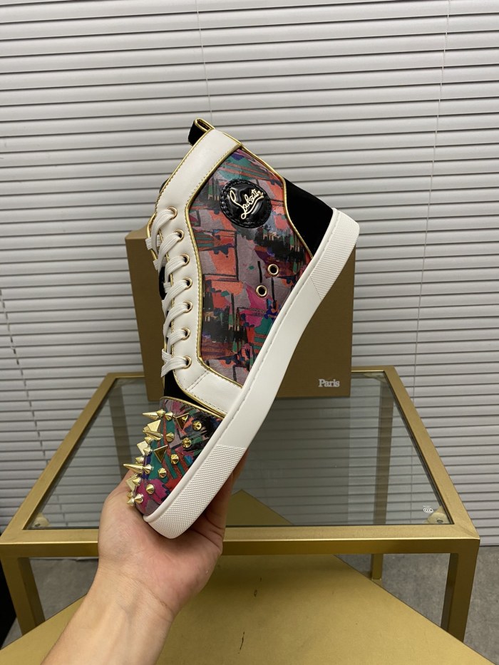 Christian Louboutin Mens Shoes Sneakers Luxury Brand Red Bottom Design Sports Footwears with Original Box
