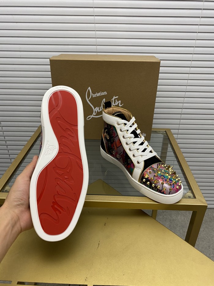 Christian Louboutin Mens Shoes Sneakers Luxury Brand Red Bottom Design Sports Footwears with Original Box