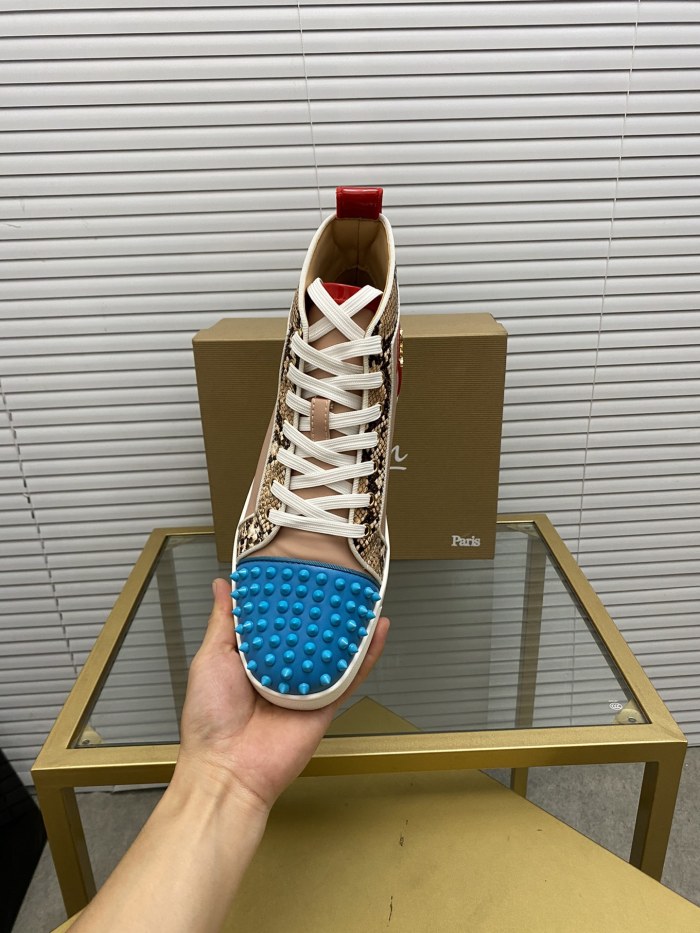 Christian Louboutin Mens Shoes Sneakers Luxury Brand Red Bottom Design Sports Footwears with Original Box