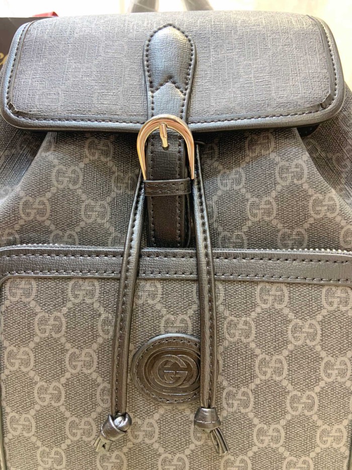 Gucci Womens Mens Fashion Bags Shoulder Backpacks Luxury Brand Backpack with Interlocking G in GG Supreme 674147 2KQQT 8391 with Original Box