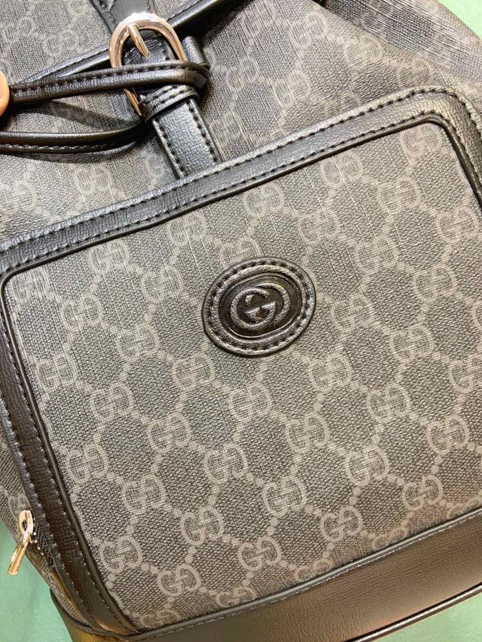 Gucci Womens Mens Fashion Bags Shoulder Backpacks Luxury Brand Backpack with Interlocking G in GG Supreme 674147 2KQQT 8391 with Original Box