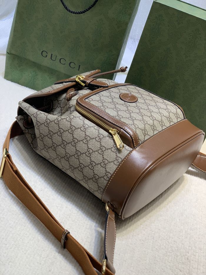 Gucci Womens Mens Fashion Bags Shoulder Backpacks Luxury Brand Backpack with Interlocking G in GG Supreme 674147 92THG 8563 with Original Box