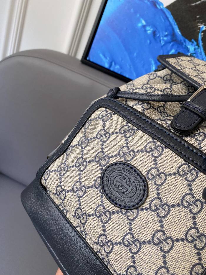 Gucci Womens Mens Fashion Bags Shoulder Backpacks Luxury Brand Backpack with Interlocking G in GG Supreme 674147 UULCT 9682 with Original Box